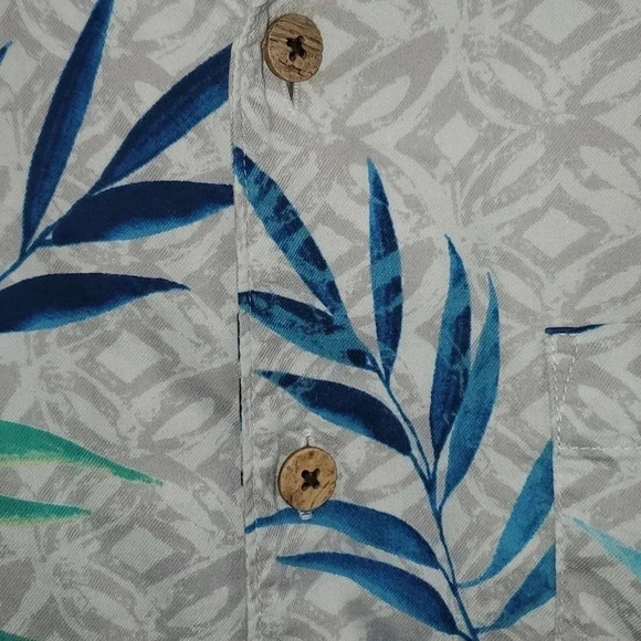 Caribbean Mens Sz L Washable Hawaiian Button Down Shirt - Picture 3 of 11